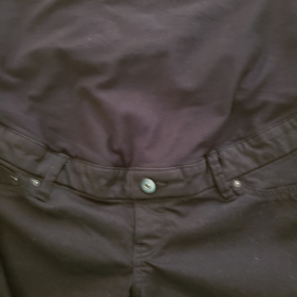 Maternity capris size 10 skinny black MAMA - Picture 2 of 4